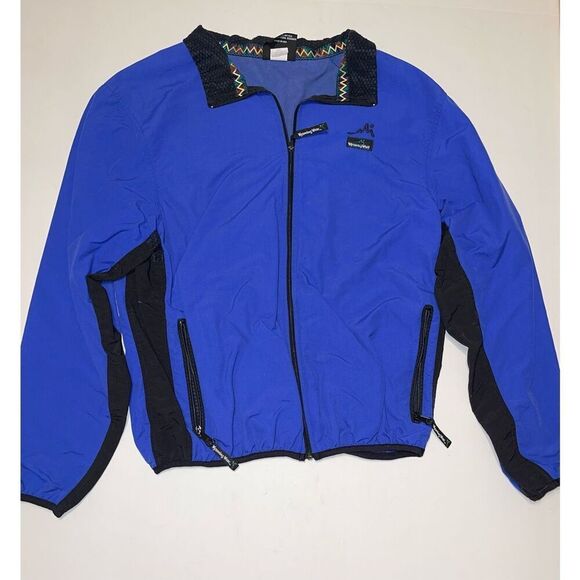 WYOMING WEAR Men's Medium Blue Zip Micro Rip Stop Nylon Rain Snow Jacket VTG USA - Picture 1 of 6